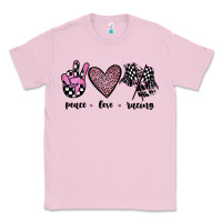 Bubblegum Pink peace love racing Classic Tee - JahusDesignShop