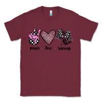 Burgundy peace love racing Classic Tee - JahusDesignShop