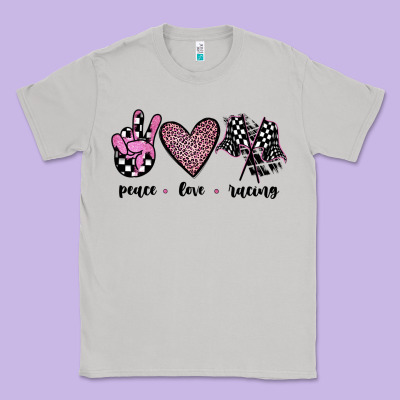 Peace Love Racing Classic Tee Designed By Jahusdesignshop