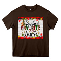 Chocolate Brown santa's favorite nurse Heavy Core Tee - AdoDesignShop