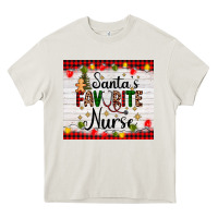Cream santa's favorite nurse Heavy Core Tee - AdoDesignShop