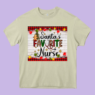 Santa's Favorite Nurse Heavy Core Tee Designed By Adodesignshop