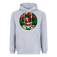 Heather Grey Dancing santa Heavyweight Hoodie - FaDigitalArtStudio