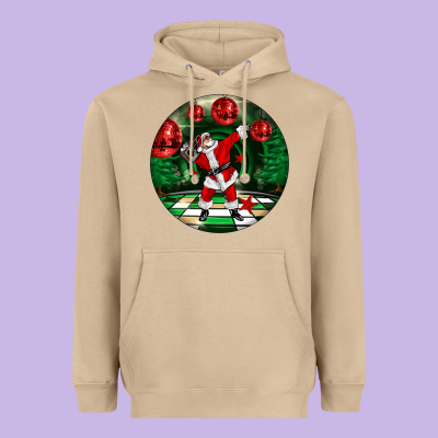 Dancing Santa Heavyweight Hoodie Designed By Fadigitalartstudio