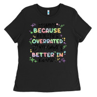 Black reading because realitys overrated Ladies Tee - MaliasSmallBusiness