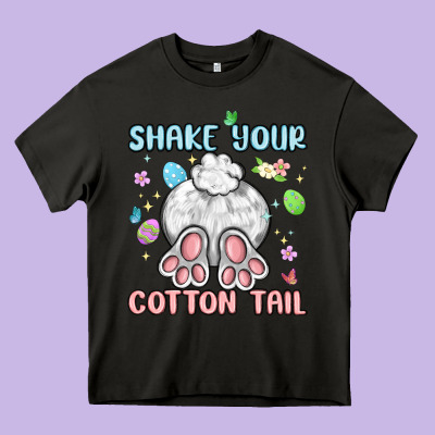 Shake Your Cotton Tail Heavy Core Tee Designed By Maliassmallbusiness