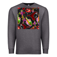 Charcoal Heather halloween bad witch seamless pattern Premium Sweatshirt - BundleAndBundleShop