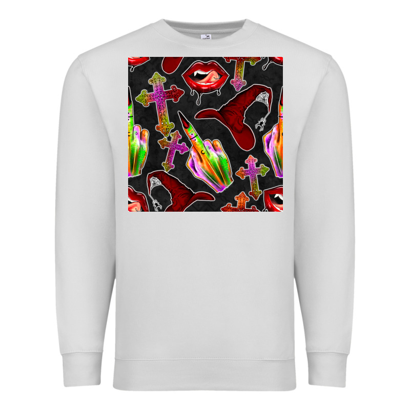 Halloween Bad Witch Seamless Pattern Premium Sweatshirt by BundleAndBundleShop | Teevron