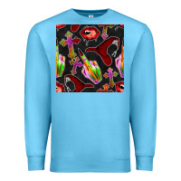 Ocean Blue halloween bad witch seamless pattern Premium Sweatshirt - BundleAndBundleShop