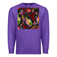 Purple halloween bad witch seamless pattern Premium Sweatshirt - BundleAndBundleShop