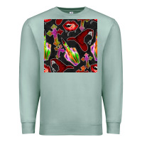 Seafoam halloween bad witch seamless pattern Premium Sweatshirt - BundleAndBundleShop