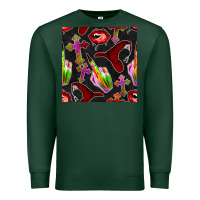 Sports Green halloween bad witch seamless pattern Premium Sweatshirt - BundleAndBundleShop