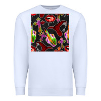 White halloween bad witch seamless pattern Premium Sweatshirt - BundleAndBundleShop