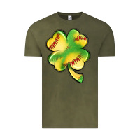 Vintage Olive st. patrick's day clover softball Vintage Tee - Artiststas
