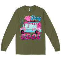 Army Green Stay cool with ice cream van summer Long Sleeve Tee - NancyCooperArtShop