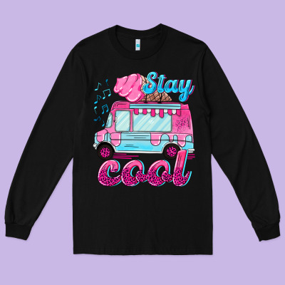Stay Cool With Ice Cream Van Summer Long Sleeve Tee Designed By Nancycooperartshop