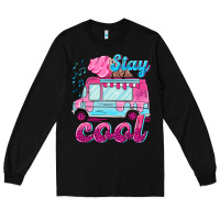 Black Stay cool with ice cream van summer Long Sleeve Tee - NancyCooperArtShop
