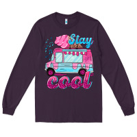 Plum Stay cool with ice cream van summer Long Sleeve Tee - NancyCooperArtShop