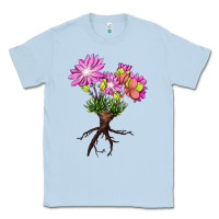 Dusty Blue Bitterroot Flower Illustrations Classic Tee - LillyAllenDesigns