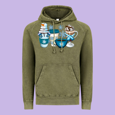 Winter Coffee Cups Vintage Hoodie Designed By Artiststas