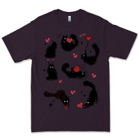 Plum valentine cat Premium Tee - MaliasSmallBusiness