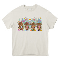 Cream easter day baby highland cow Heavy Core Tee - MaliasSmallBusiness