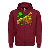 Burgundy St. Patrick's Kentucky map Zipper Hoodie - OliviaCreatesArt