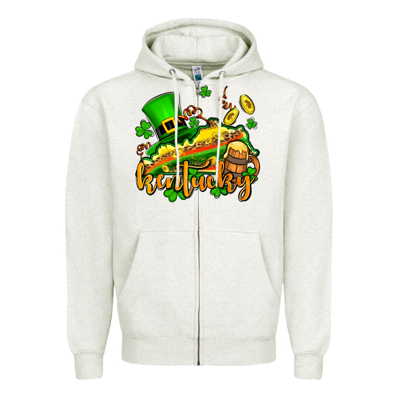 St. Patrick's Kentucky Map Zipper Hoodie by OliviaCreatesArt | Teevron