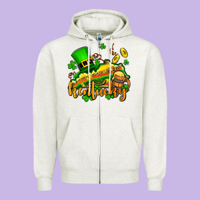 St. Patrick's Kentucky Map Zipper Hoodie Designed By Oliviacreatesart