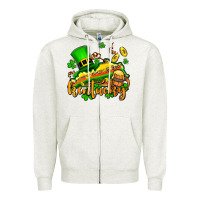 Oatmeal Heather St. Patrick's Kentucky map Zipper Hoodie - OliviaCreatesArt