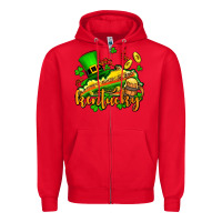 Red St. Patrick's Kentucky map Zipper Hoodie - OliviaCreatesArt