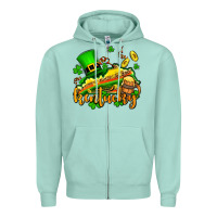 Seafoam St. Patrick's Kentucky map Zipper Hoodie - OliviaCreatesArt