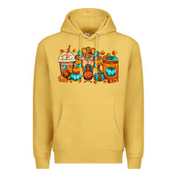 Antique Gold Thanksgiving Coffee Cups Premium Hoodie - FaDigitalArtStudio