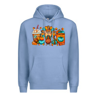Colony Blue Thanksgiving Coffee Cups Premium Hoodie - FaDigitalArtStudio