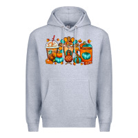 Heather Grey Thanksgiving Coffee Cups Premium Hoodie - FaDigitalArtStudio