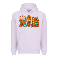 Lilac Thanksgiving Coffee Cups Premium Hoodie - FaDigitalArtStudio