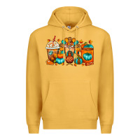 Mustard Thanksgiving Coffee Cups Premium Hoodie - FaDigitalArtStudio