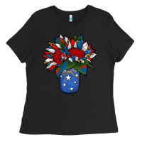 Black Patriotic Sunflower in a Jar Ladies Tee - Jasminsmagicworld