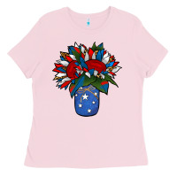 Bubblegum Pink Patriotic Sunflower in a Jar Ladies Tee - Jasminsmagicworld