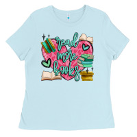 Baby Blue read more books Ladies Tee - MaliasSmallBusiness