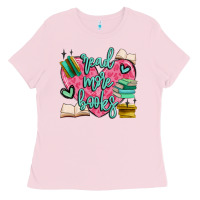 Bubblegum Pink read more books Ladies Tee - MaliasSmallBusiness