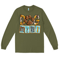 Army Green Dog Mini with Paw Long Sleeve Tee - texasbilliewilder