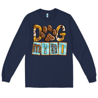 Navy Dog Mini with Paw Long Sleeve Tee - texasbilliewilder