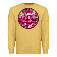 Antique Gold pink merry christmas Premium Sweatshirt - FaDigitalArtStudio