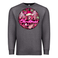 Charcoal Heather pink merry christmas Premium Sweatshirt - FaDigitalArtStudio