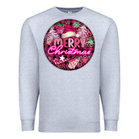Heather Grey pink merry christmas Premium Sweatshirt - FaDigitalArtStudio
