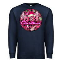 Navy pink merry christmas Premium Sweatshirt - FaDigitalArtStudio