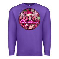 Purple pink merry christmas Premium Sweatshirt - FaDigitalArtStudio