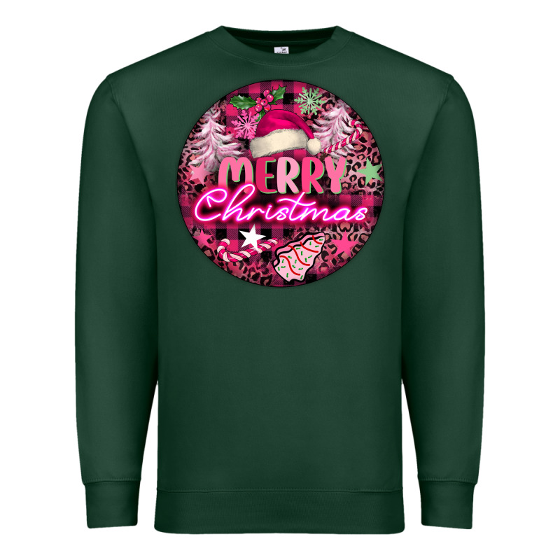 Pink Merry Christmas Premium Sweatshirt by FaDigitalArtStudio | Teevron