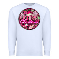White pink merry christmas Premium Sweatshirt - FaDigitalArtStudio